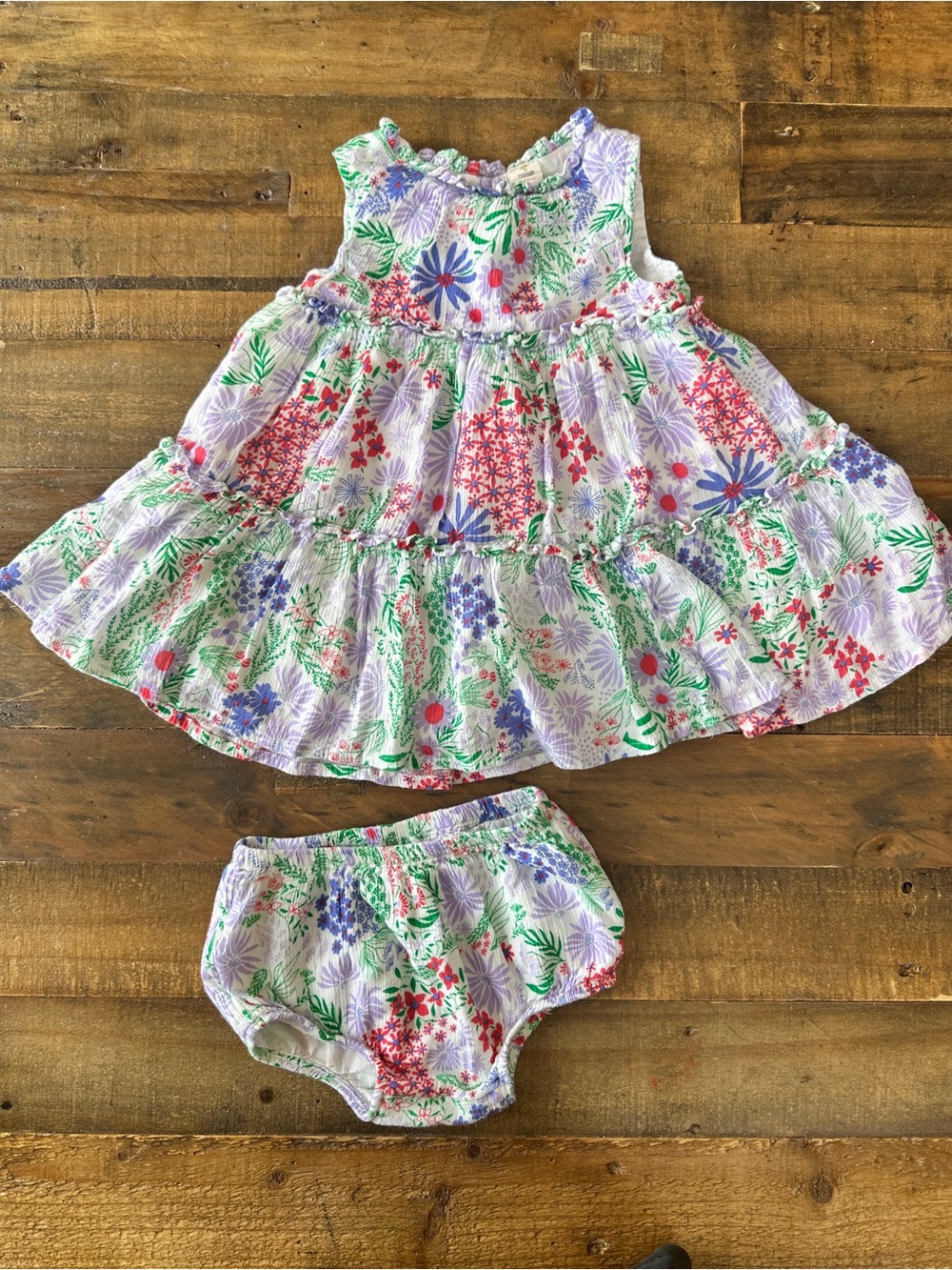 Tucker & Tate Tiered Floral Dress & Bloomers